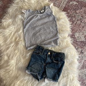 Girls 2T summer outfit jean shorts and top